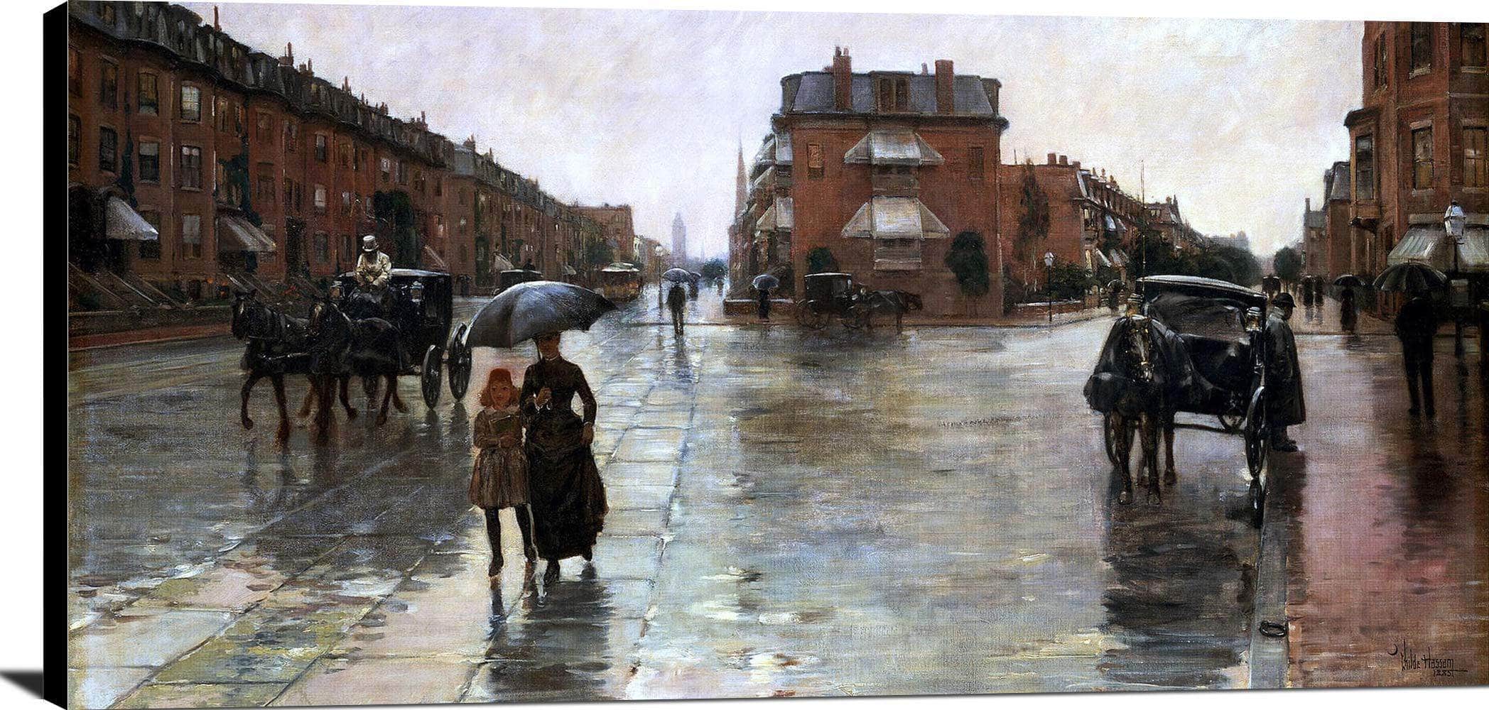 Rainy Day, Boston Painting Frederick Childe Hassam Canvas Art - Image 2