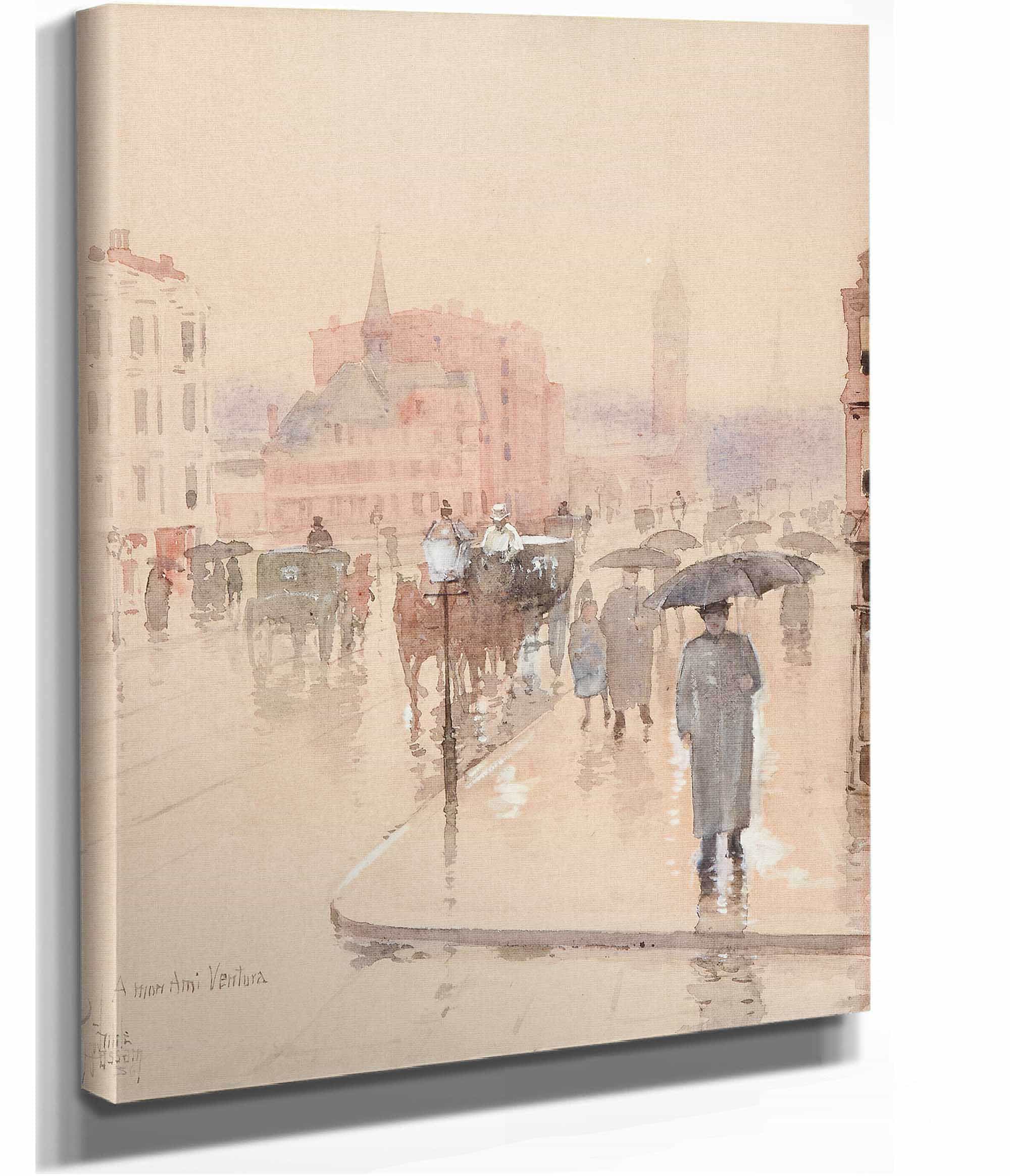 Rainy Day Columbus Avenue Boston by Childe Hassam - Image 2