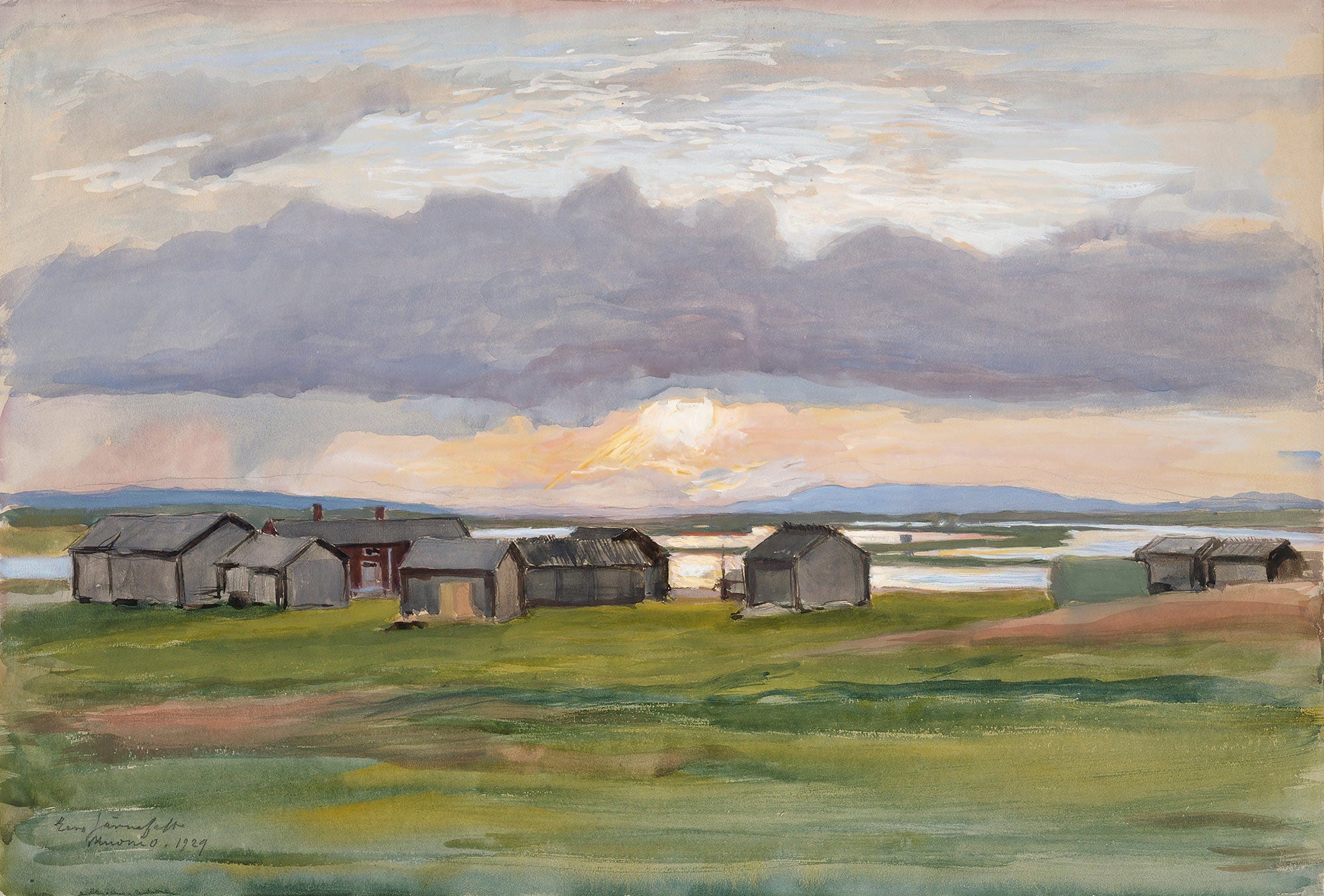 Rakennuksia Rannalla Muonio by Eero Jarnefelt - Image 2