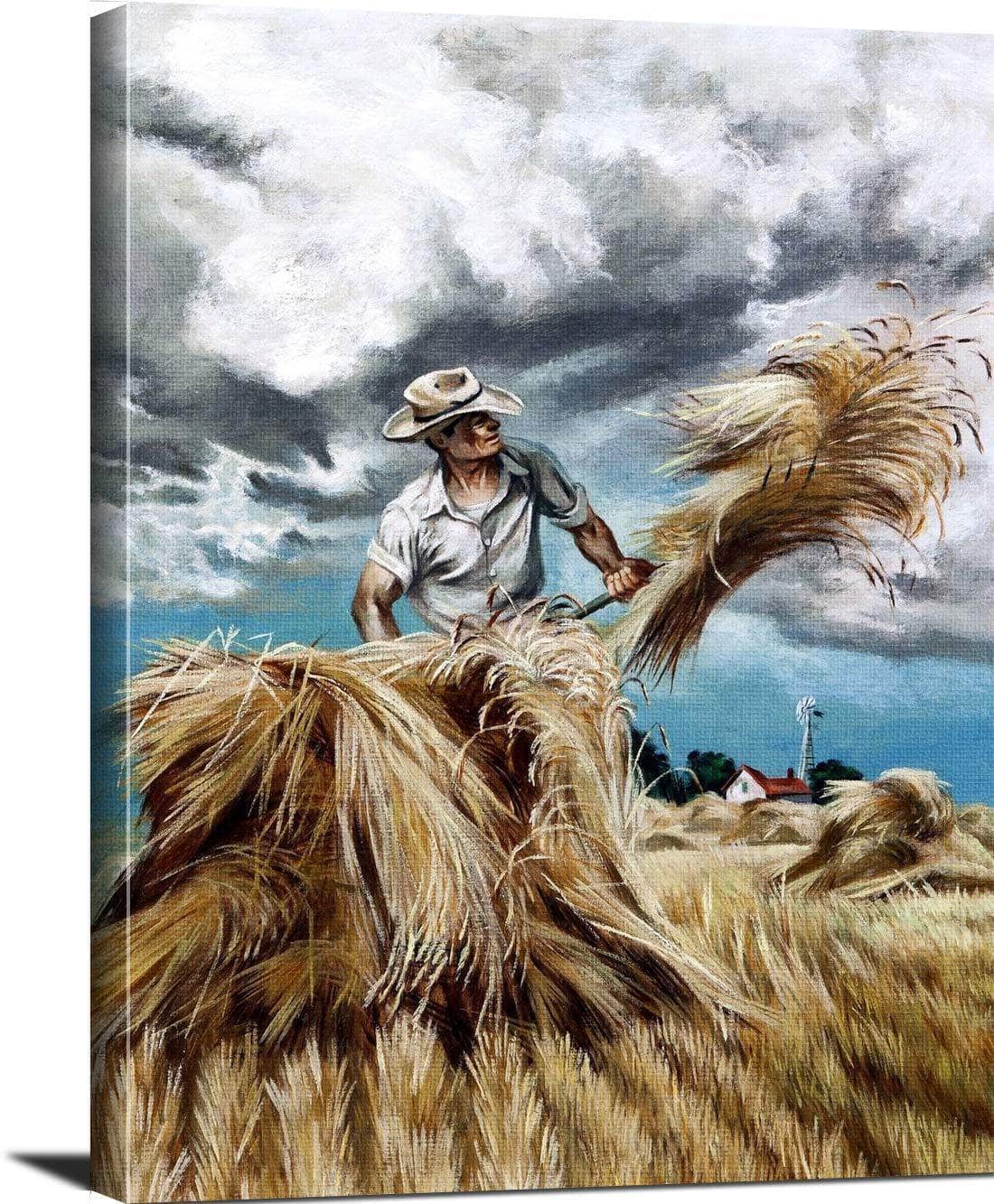 Raking Hay Painting Joe Jones Canvas Art - Image 3