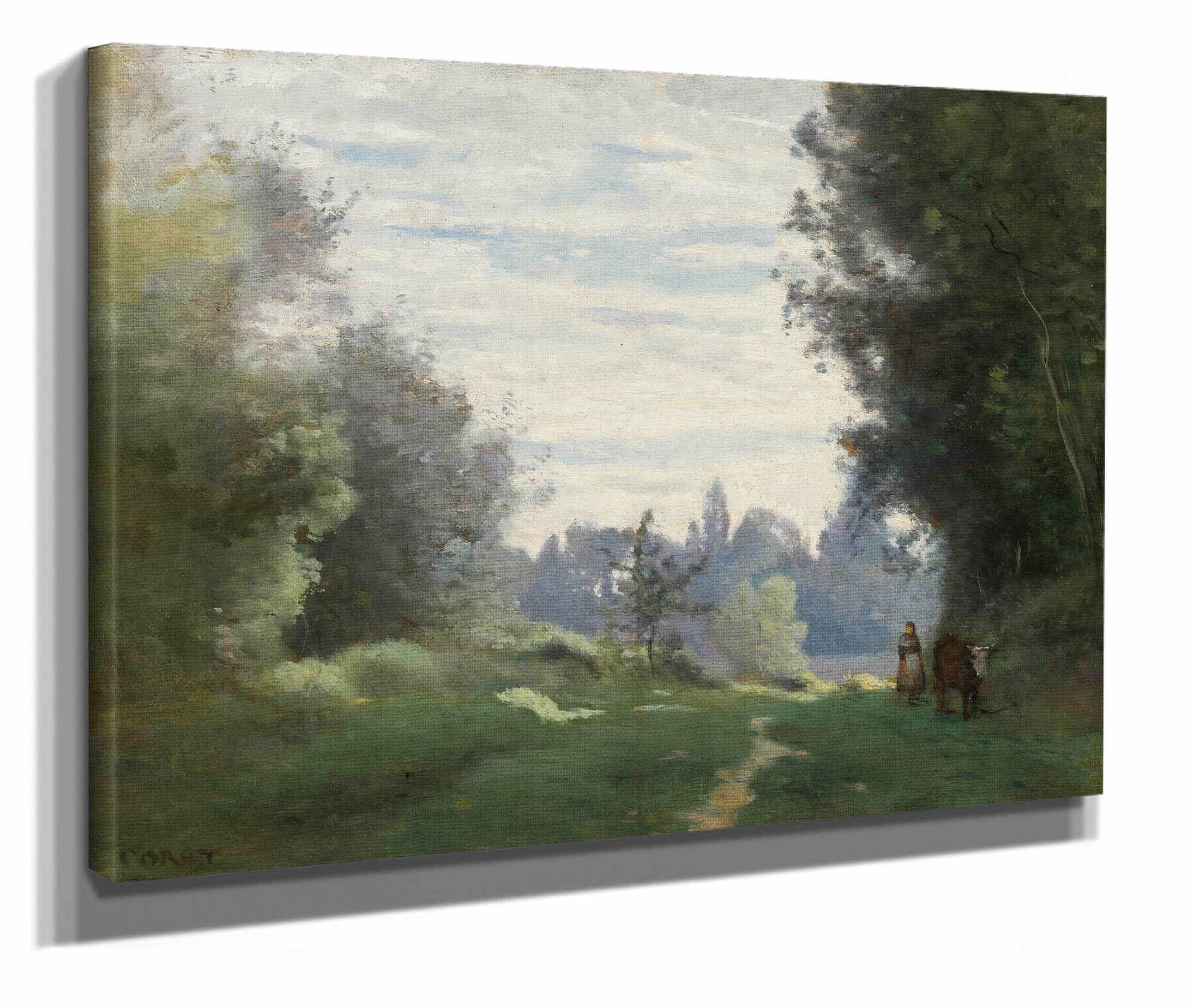 Rayons Du Matin La Vache Allant Aux Champs by Jean Baptiste Camille Corot - Image 2