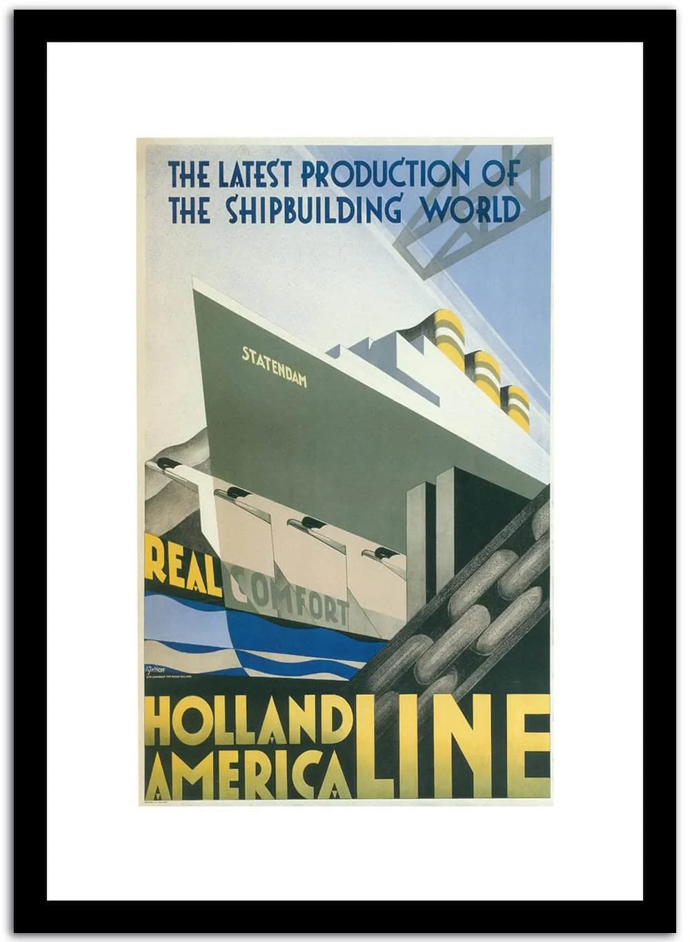 Real Holland America Line Vintage Poster