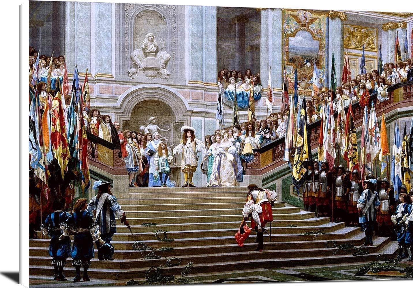 Reception Du Grand Conde A Versailles Painting Jean Leon Gerome Canvas Art