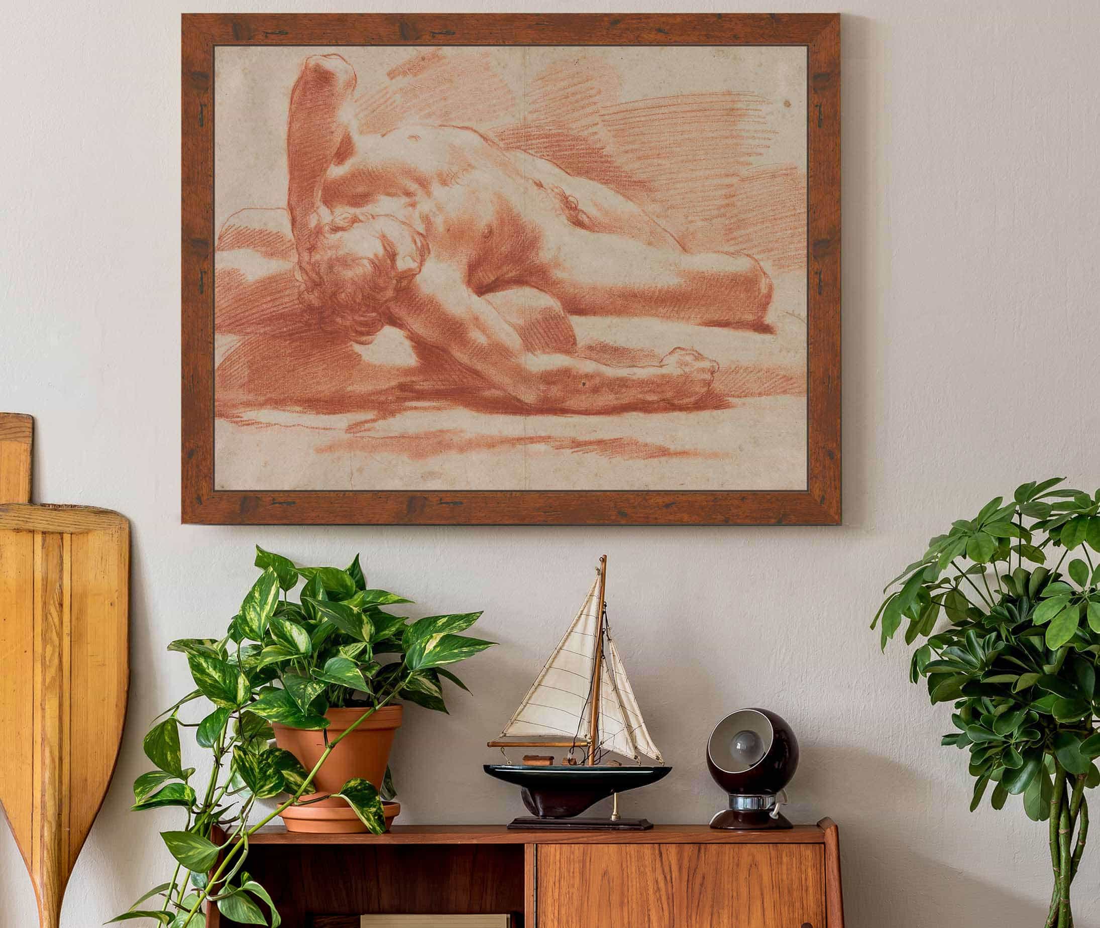 Reclining Male Nude Second Half Th Century by Gaetano Gandolfi - Image 3