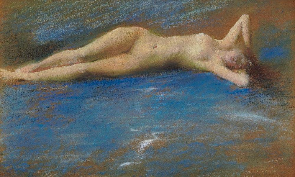 Reclining Nude Figure Of A Girl By Thomas Wilmer Dewing - Image 7
