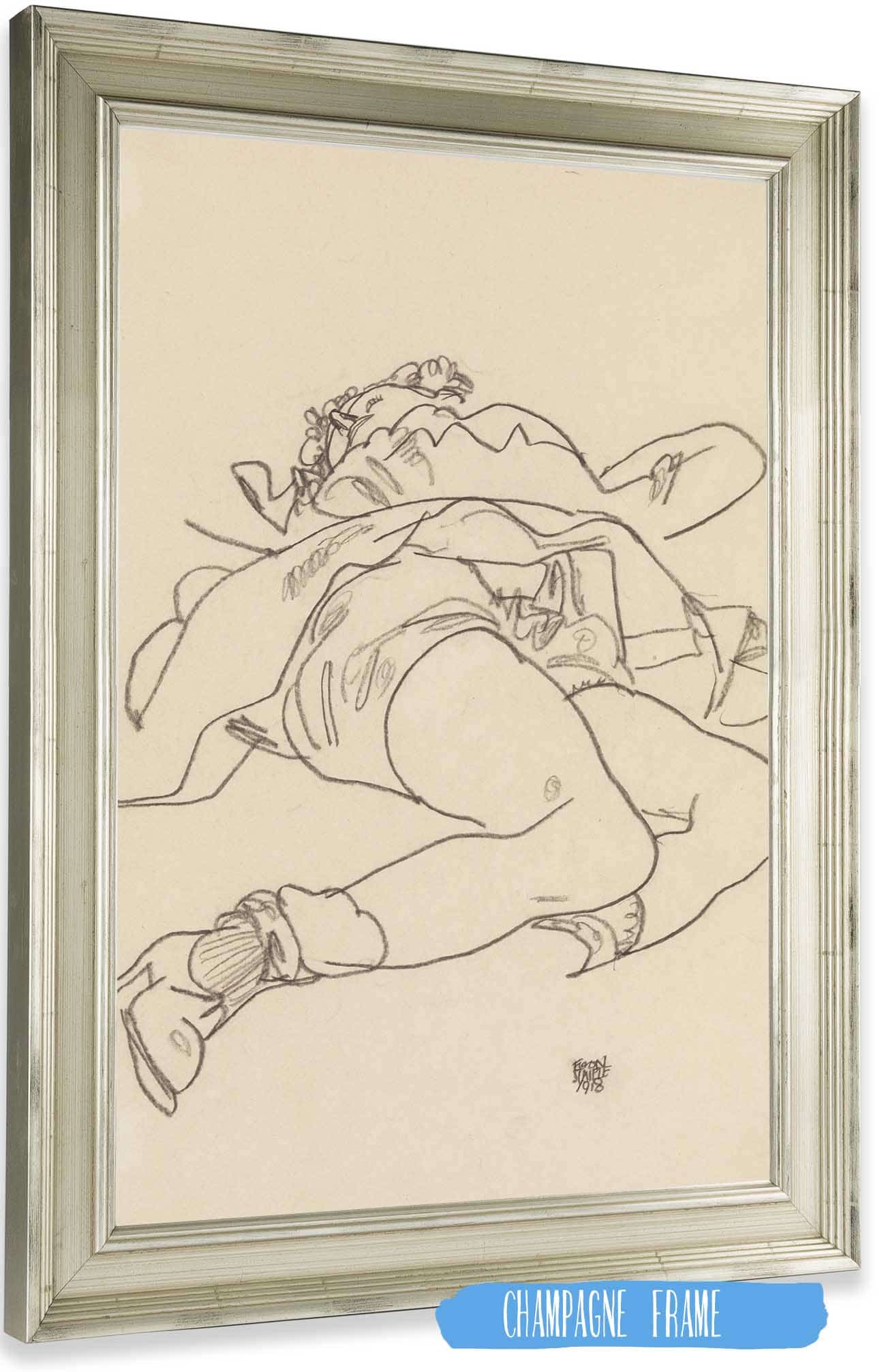 Reclining Woman With Raised Skirt by Egon Schiele