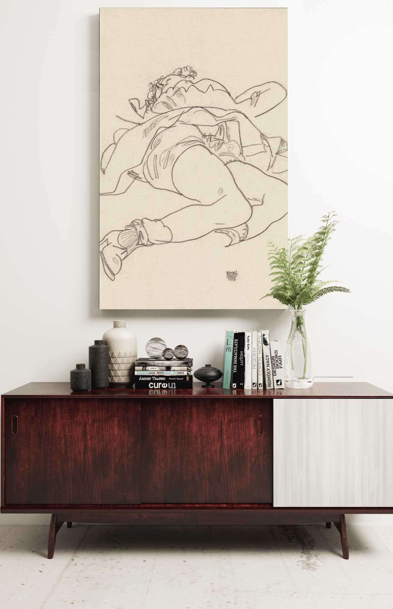Reclining Woman With Raised Skirt by Egon Schiele - Image 2