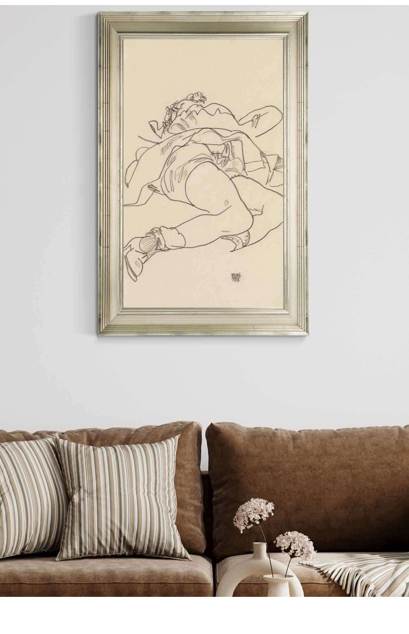 Reclining Woman With Raised Skirt by Egon Schiele - Image 5