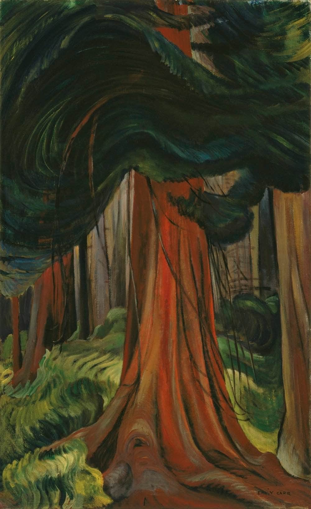 Red Cedar Painting Emily Carr Canvas Art - Image 5