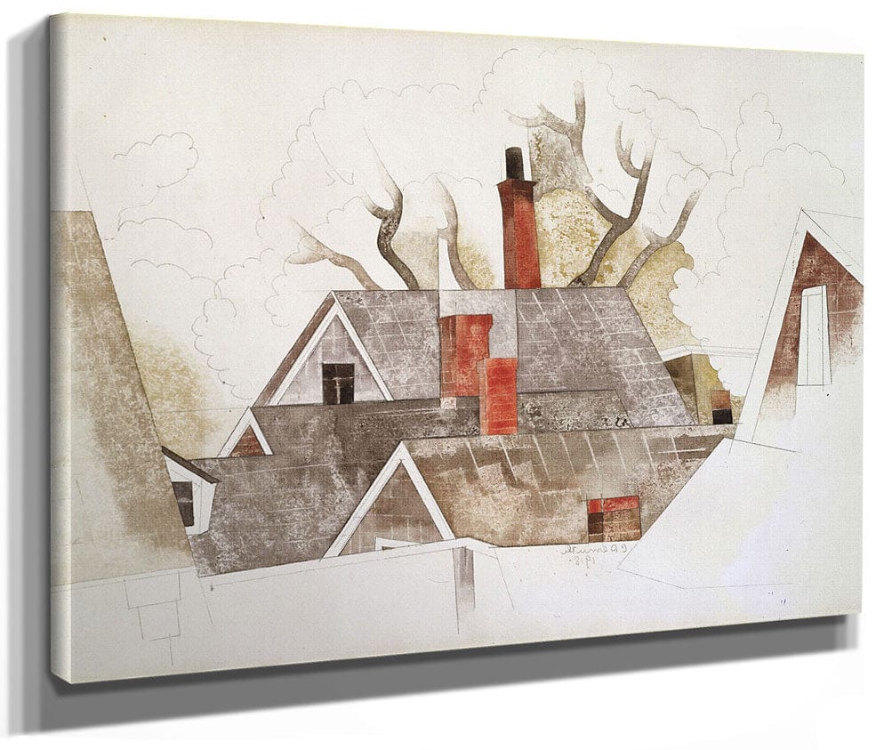 Red Chimneys By Charles Demuth