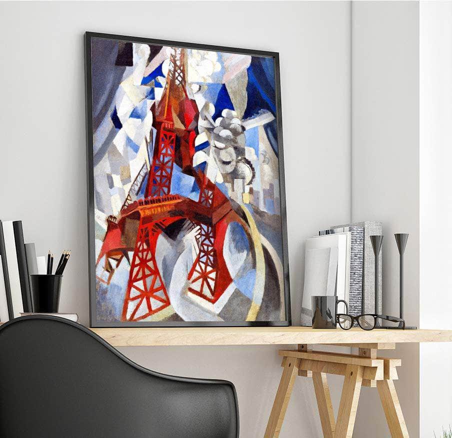Red Eiffel Tower Painting Robert Delaunay Canvas Art - Image 4
