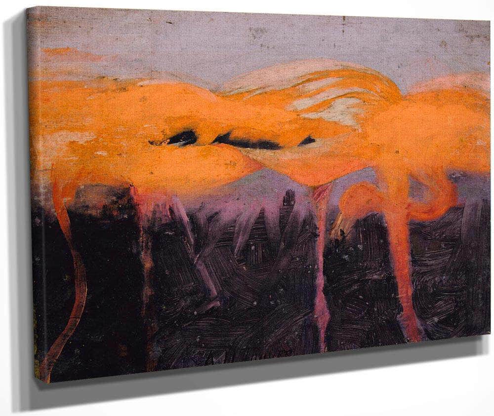 Red Flamingoes, Study For Book Concealing Coloration In The Animal Kingdom By Abbott Handerson Thayer