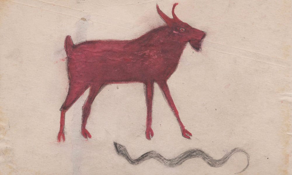 Red Goat With Snake By Bill Traylor - Image 7