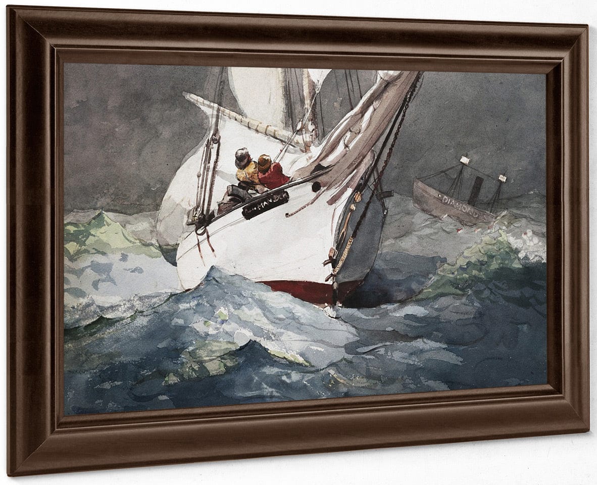 Reefing Sails Around Diamond Shoals, Cape Hatteras By Winslow Homer - Image 4