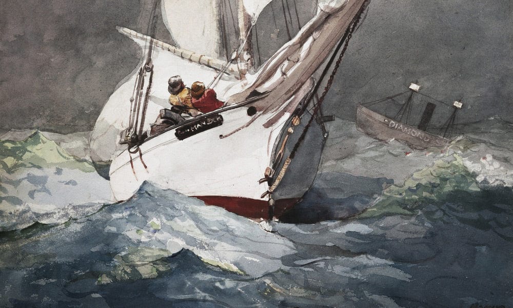 Reefing Sails Around Diamond Shoals, Cape Hatteras By Winslow Homer - Image 5