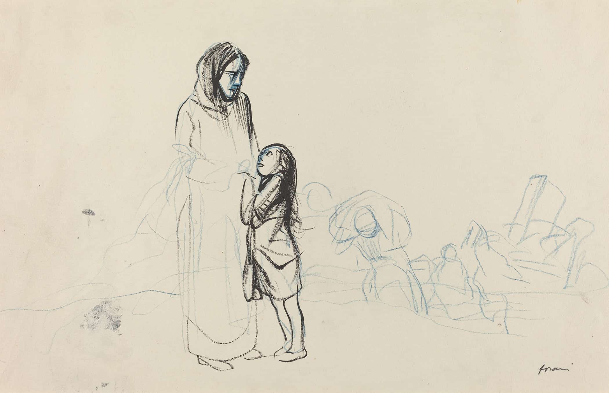 Refugees by Jean Louis Forain - Image 2