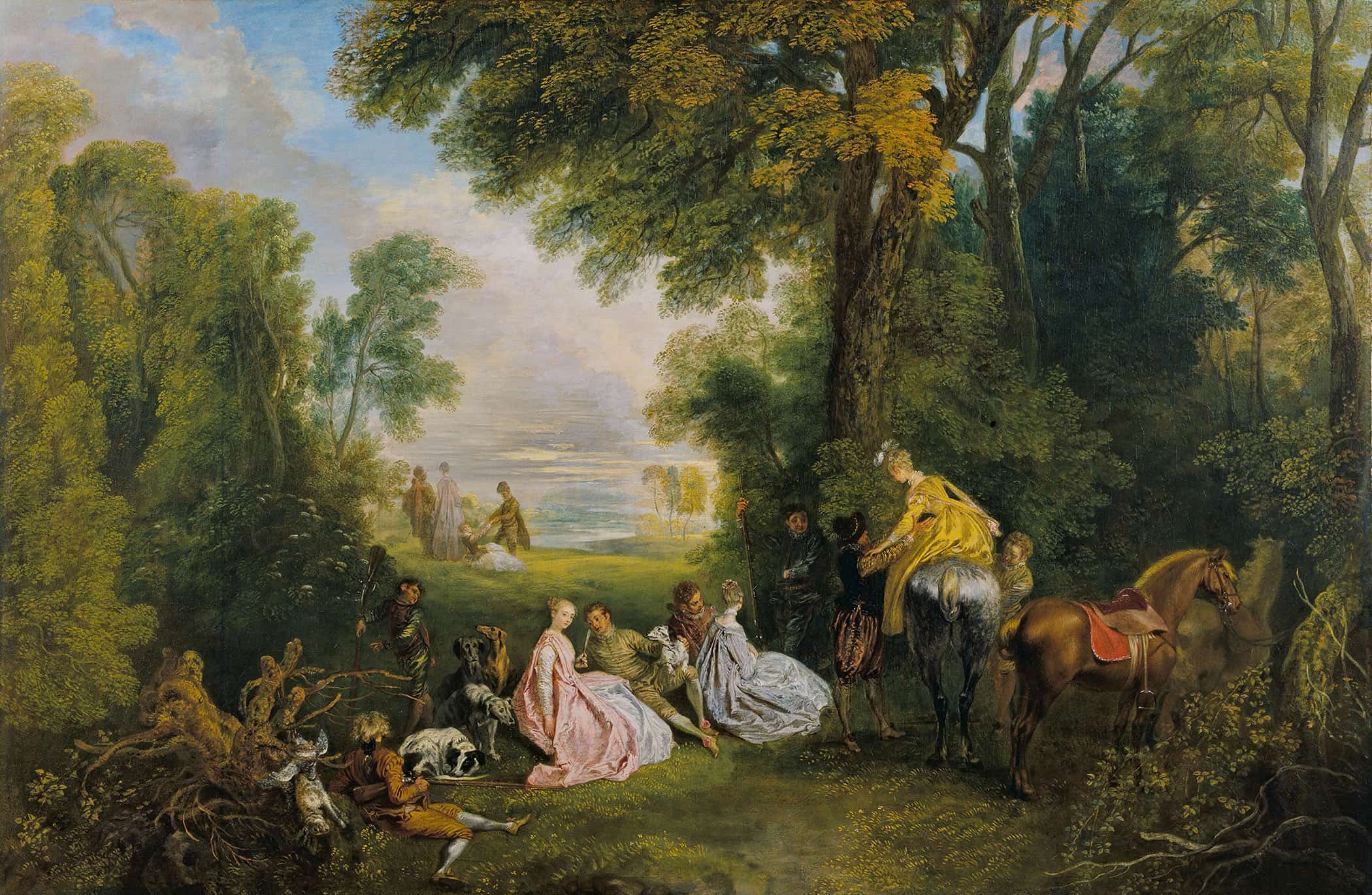 Rendez Vous De Chasse  by Jean Antoine Watteau - Image 2