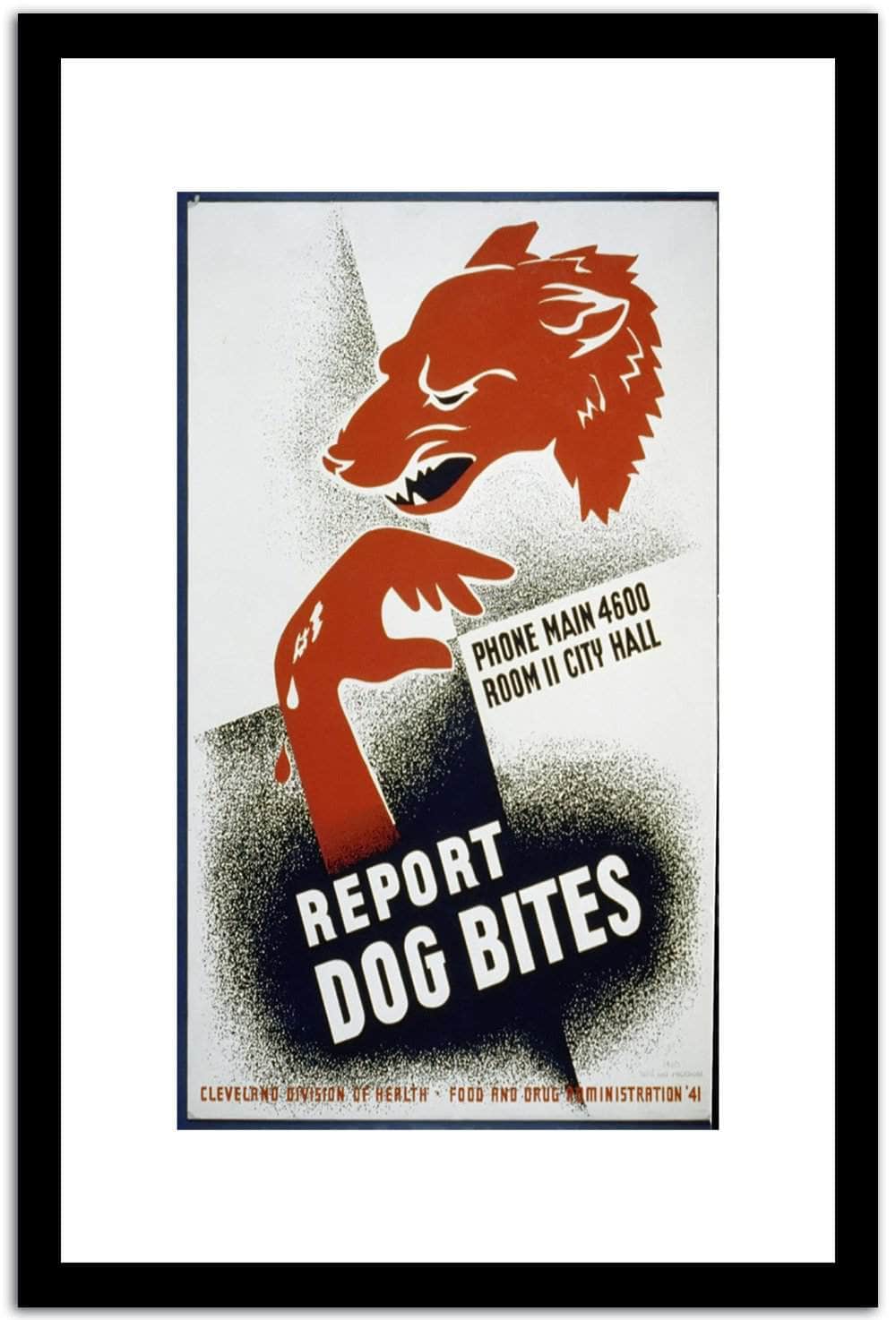 Report Dog Bites Vintage Poster