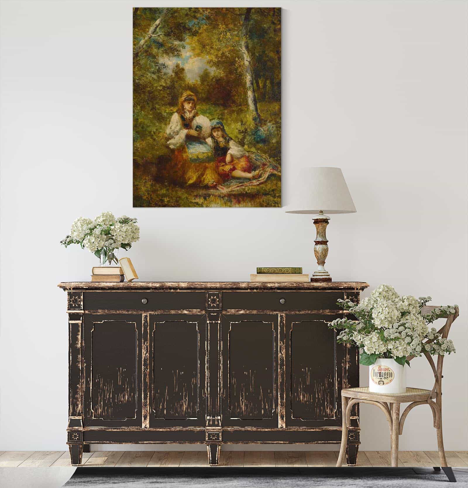 Repos De Bohemiennes En Foret Esquisse by Narcisse Virgile Diaz De La Pena - Image 4