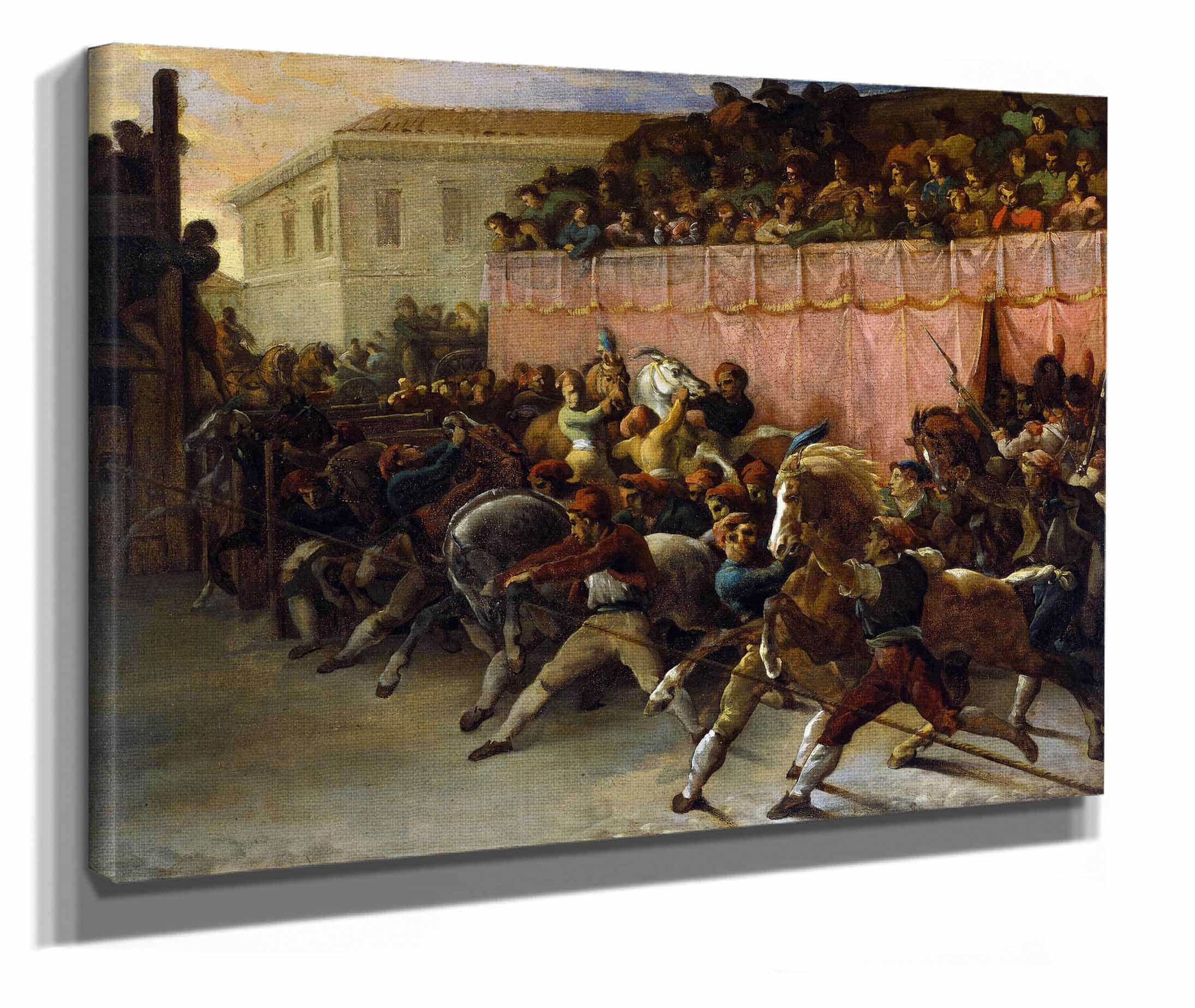 Riderless Racers At Rome by Theodore Gericault - Image 2