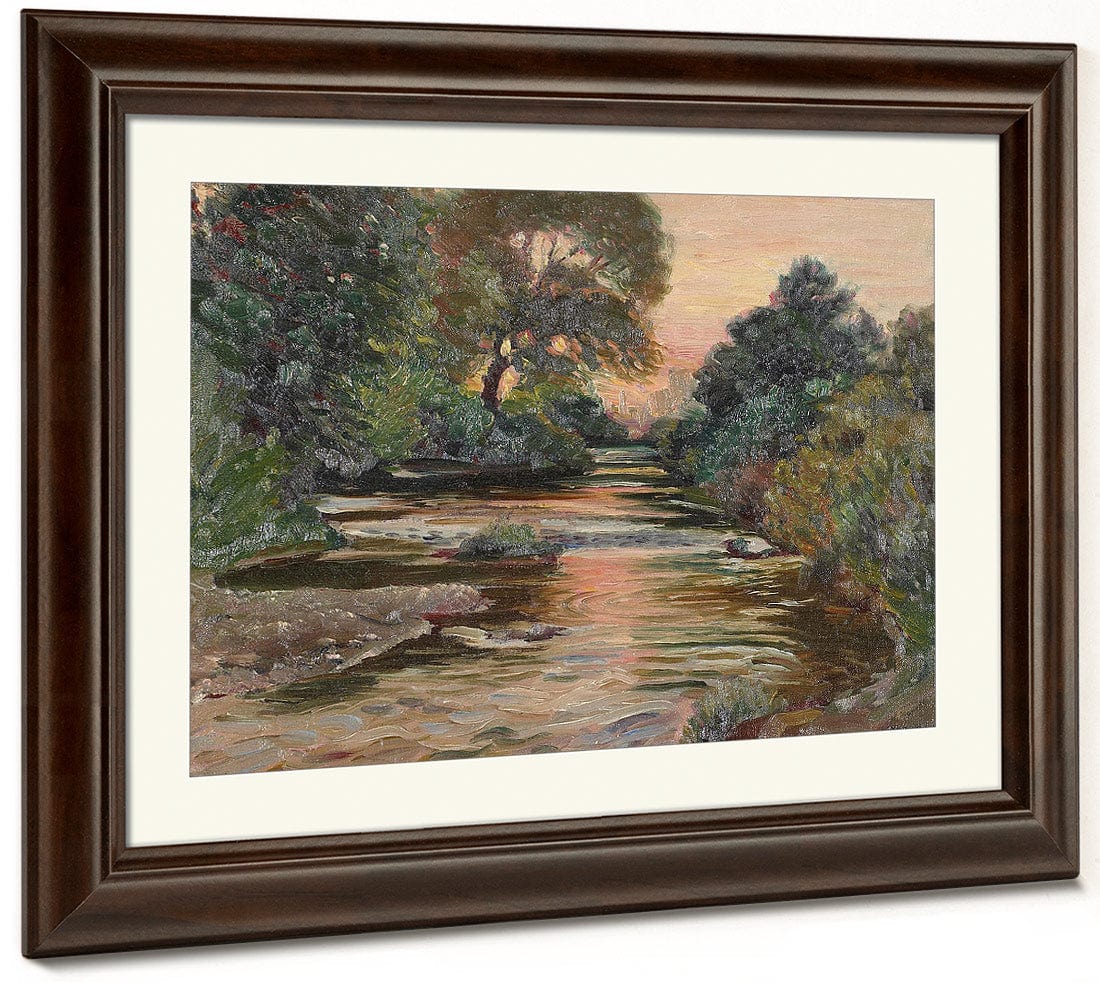 River Landscape At Sunset By Joseph Kleitsch - Image 5