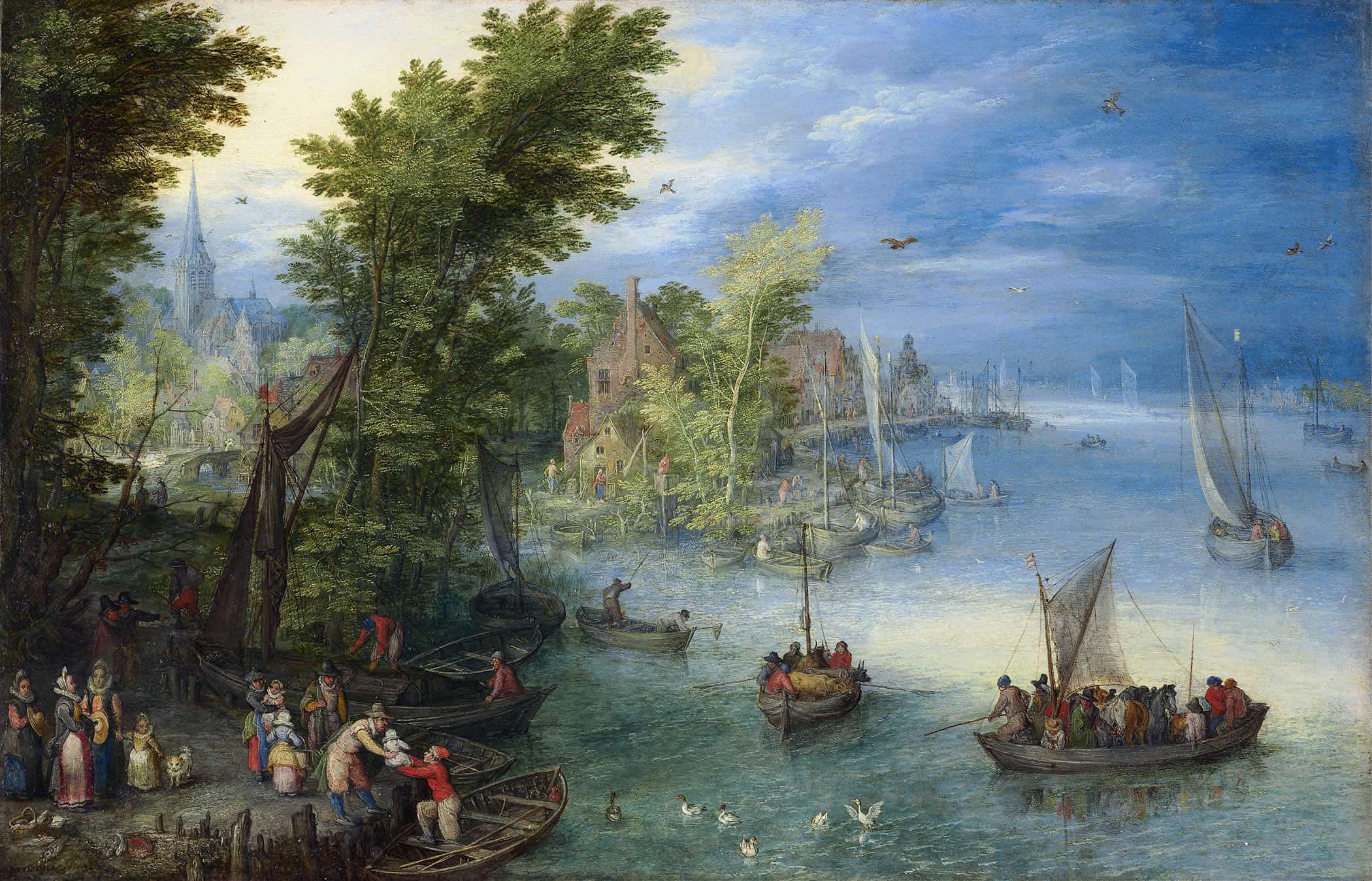 River Landscape by Jan Brueghel The Elder - Image 2