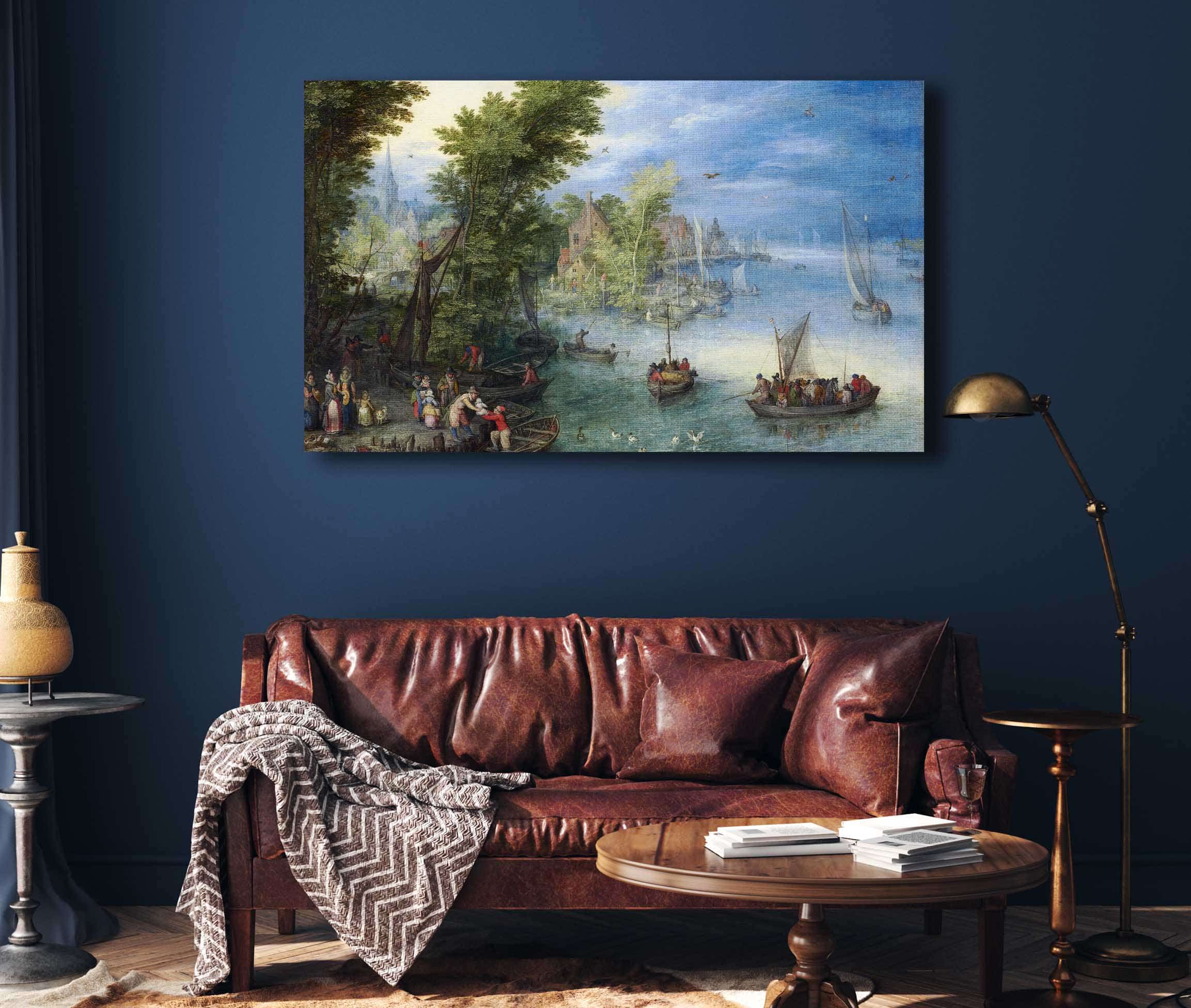 River Landscape by Jan Brueghel The Elder - Image 4