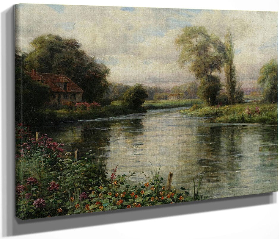 River Landscape By Louis Aston Knight