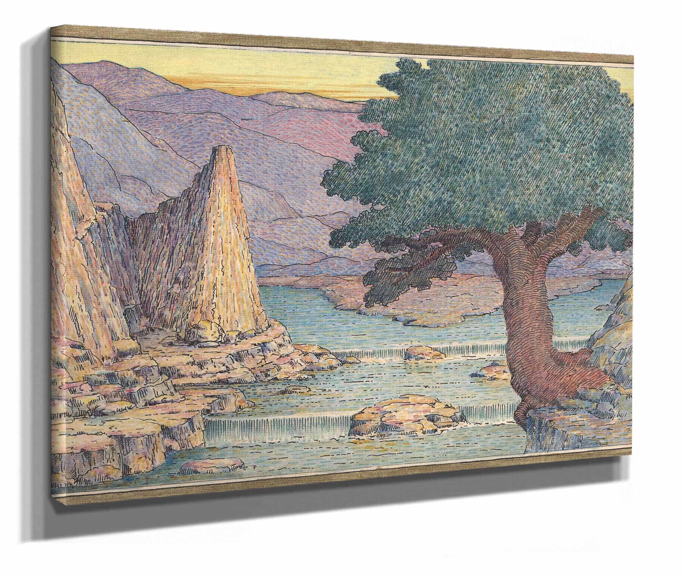 River Landscape With Rapids by Herbert Crowley