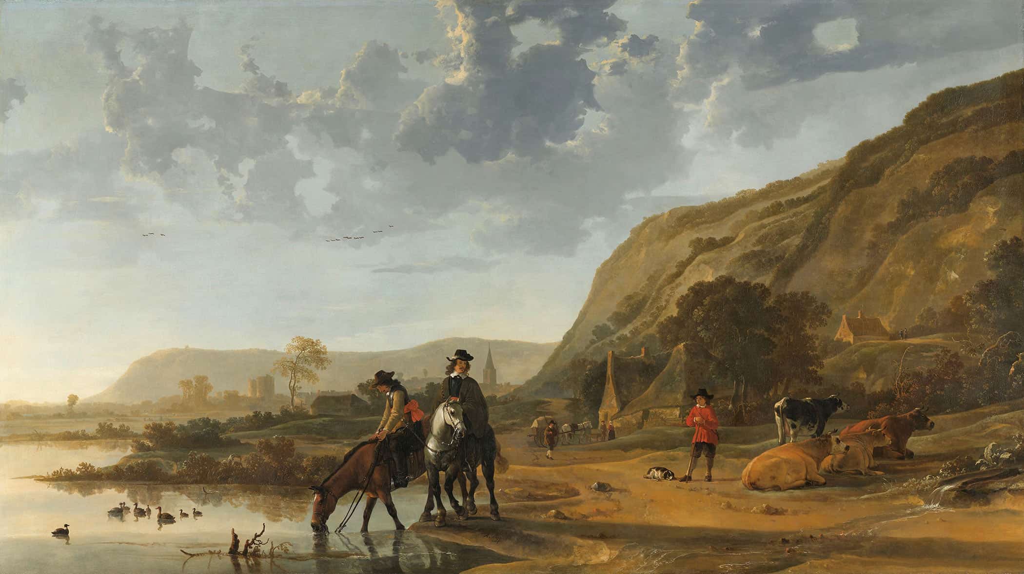 River Landscape With Riders By Aelbert Cuyp - Image 2