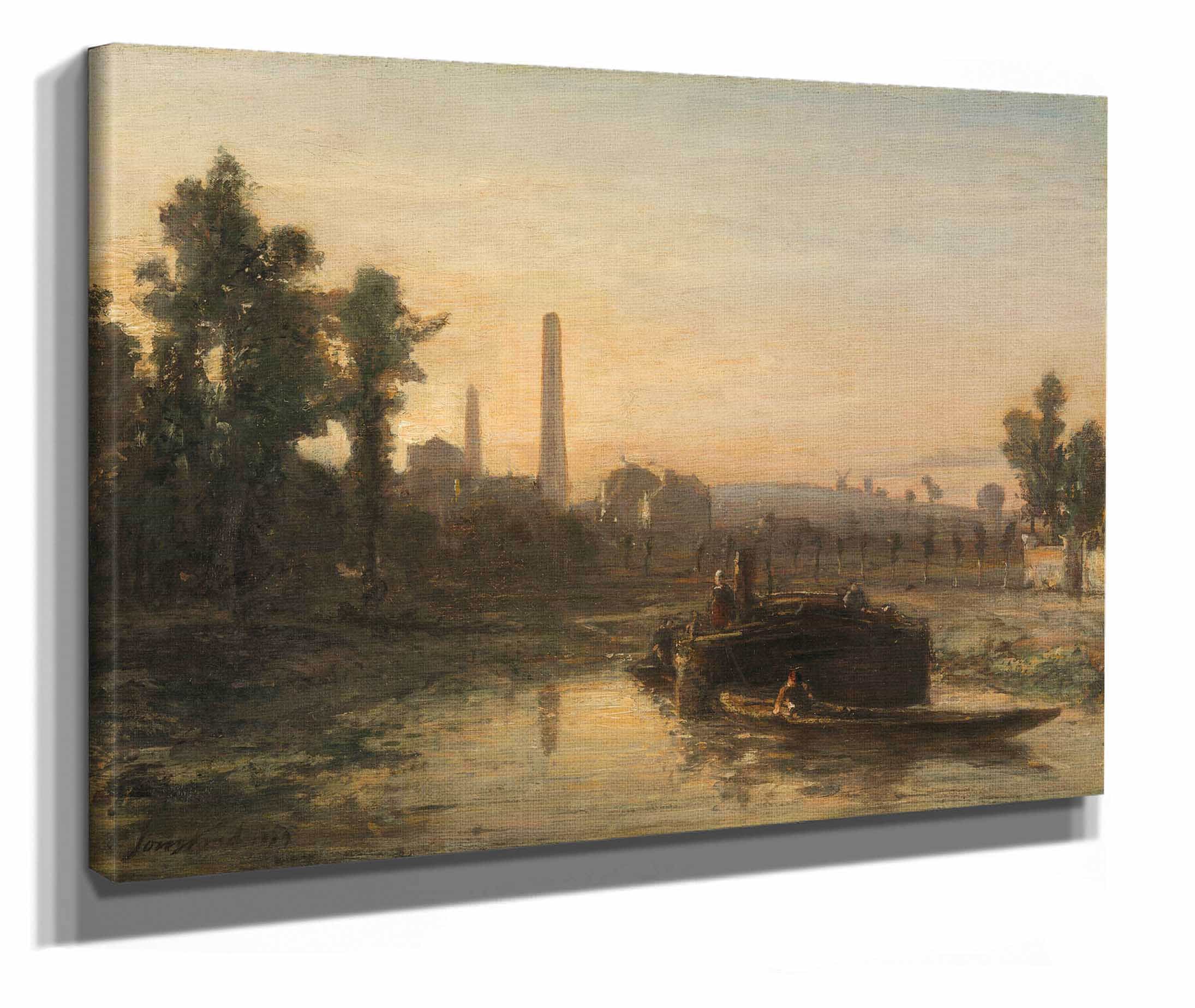 River View In France Possibly Near Pontoise by Johan Barthold Jongkind - Image 2
