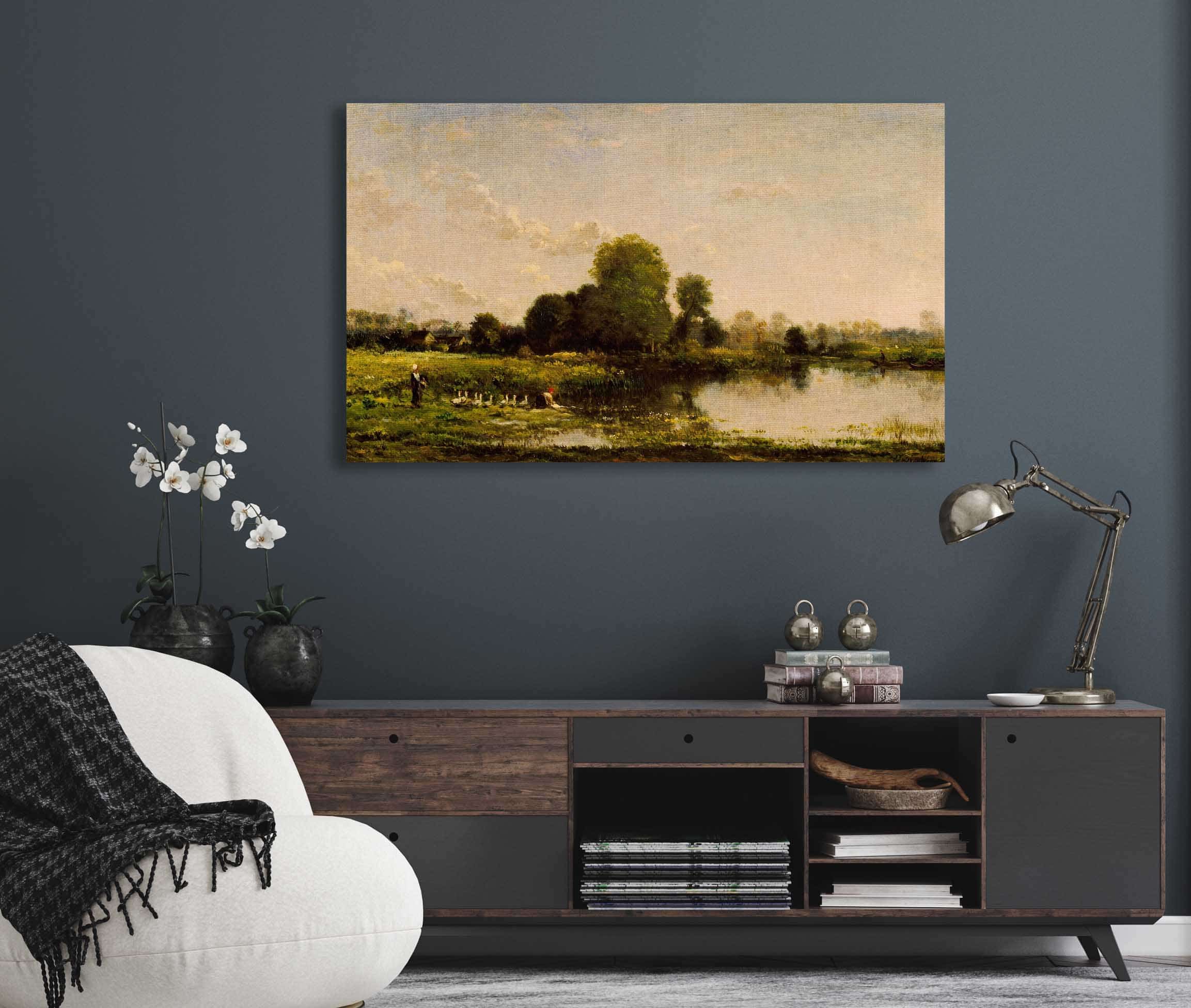 Riverbank With Fowl by Charles Francois Daubigny - Image 5