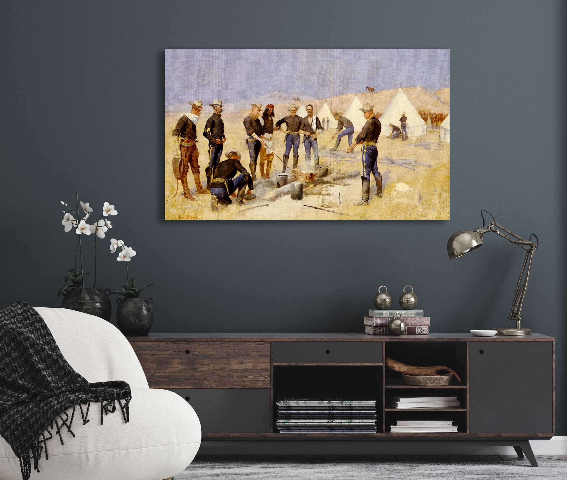 Roasting The Christmas Beef In A Cavalry Camp by Frederic Remington - Image 5