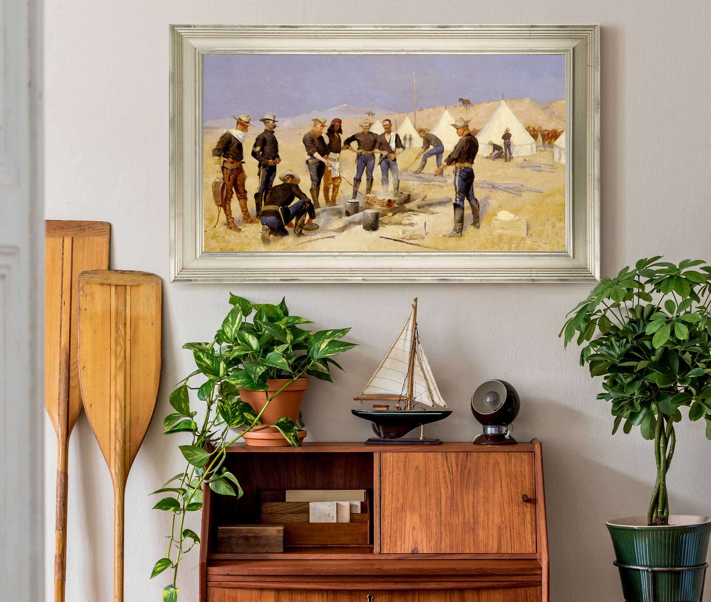 Roasting The Christmas Beef In A Cavalry Camp by Frederic Remington - Image 6