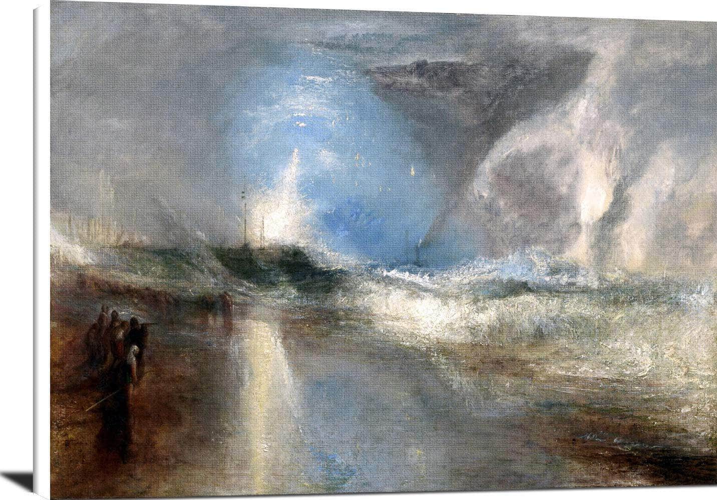 Rockets & Blue Lights To Warn Steamboats Of Shoal Water Painting Jmw Turner Canvas Art