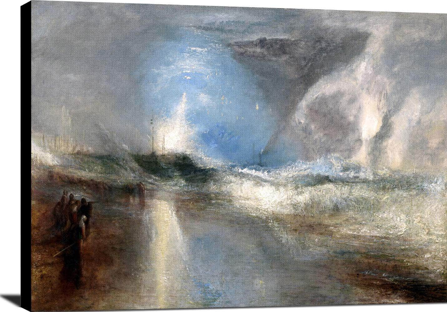 Rockets & Blue Lights To Warn Steamboats Of Shoal Water Painting Jmw Turner Canvas Art - Image 2