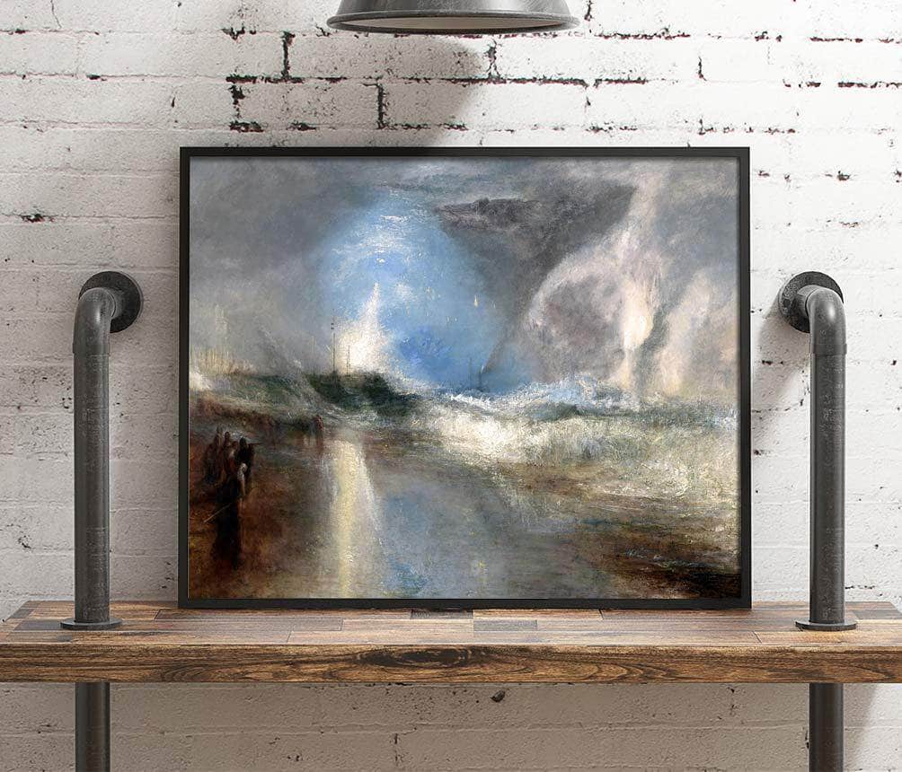 Rockets & Blue Lights To Warn Steamboats Of Shoal Water Painting Jmw Turner Canvas Art - Image 4