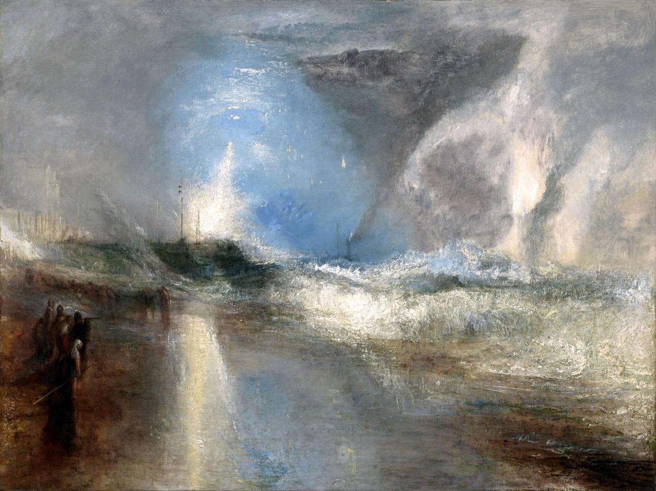 Rockets & Blue Lights To Warn Steamboats Of Shoal Water Painting Jmw Turner Canvas Art - Image 5