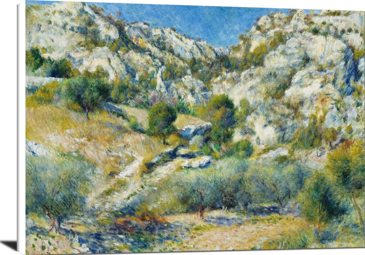 Rocky Crags At L'estaque Painting Auguste Renoir Canvas Art