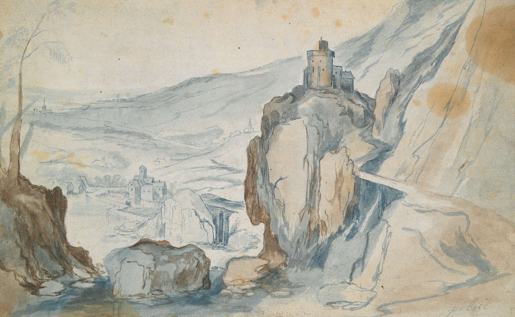 Rocky Landscape Th Century by Jan Brueghel The Elder - Image 2