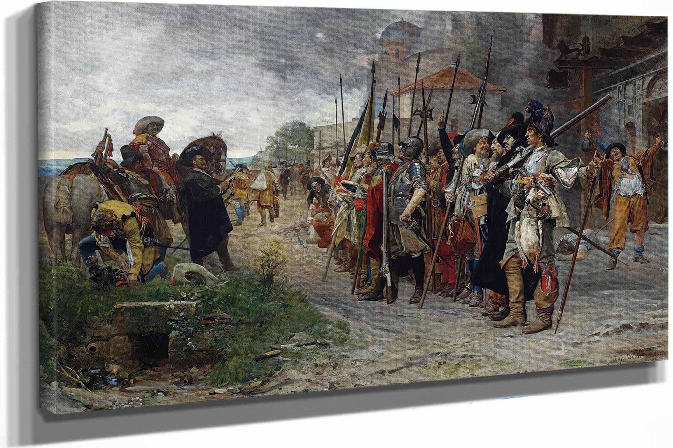 Roll Call After The Pillage Lappel Apres Le Pillage by Jehan Georges Vibert