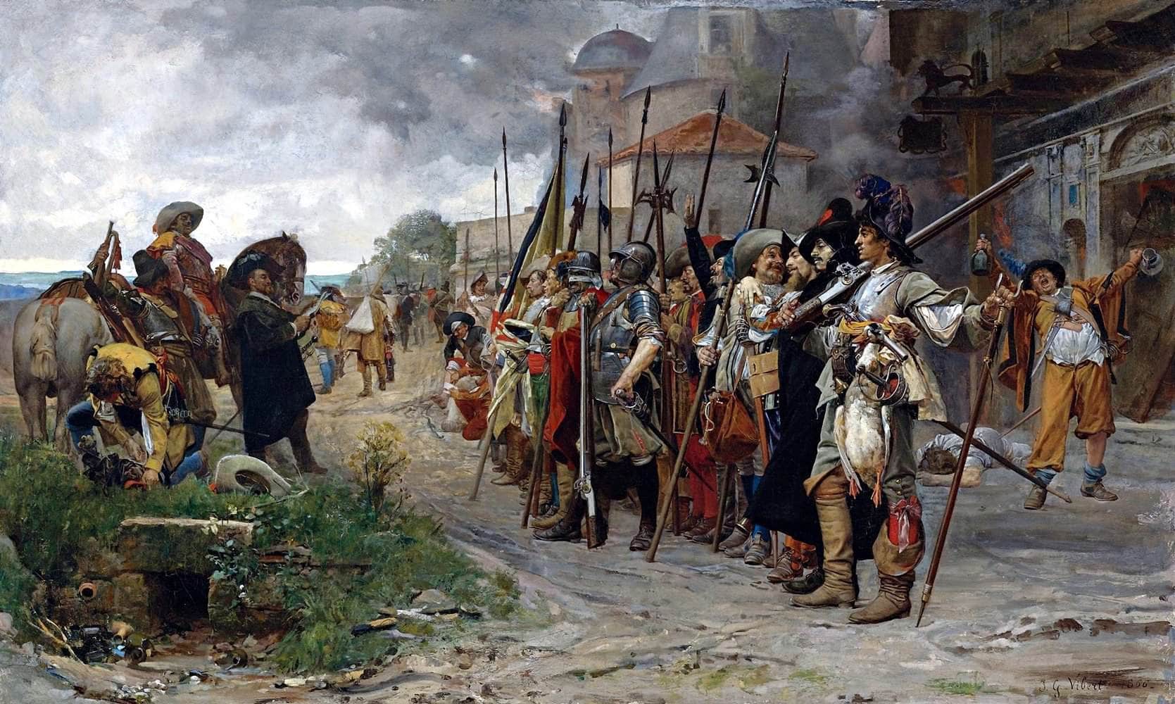 Roll Call After The Pillage Painting Jehan Georges Vibert Canvas Art - Image 5