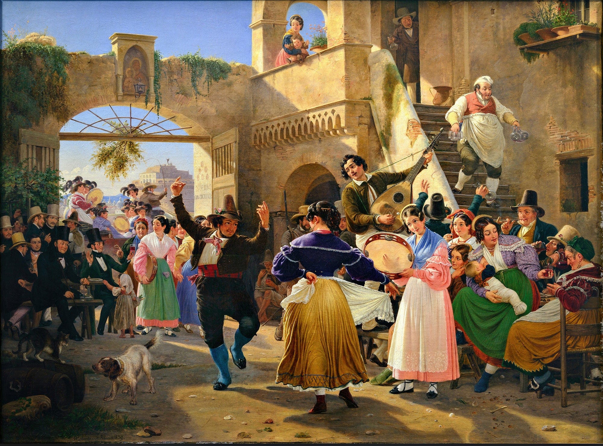Romans Gathered For Merriment At An Osteria by Wilhelm Marstrand