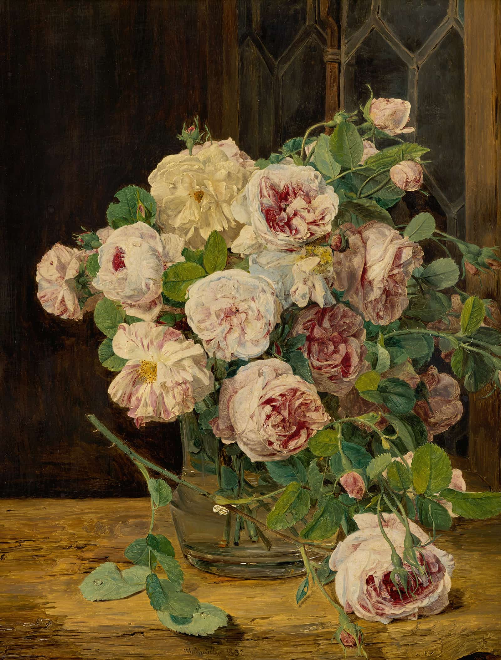 Rosenstraub Am Fenster by Ferdinand Georg Waldmuller
