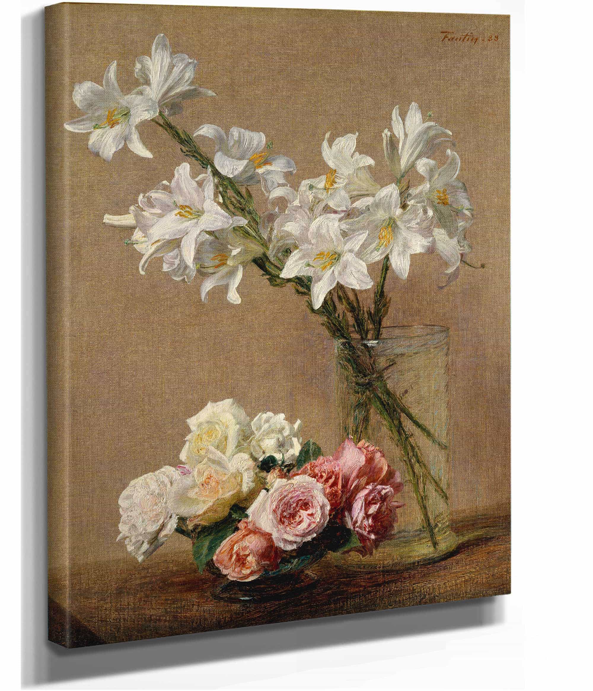 Roses And Lilies by Henri Fantin Latour - Image 2