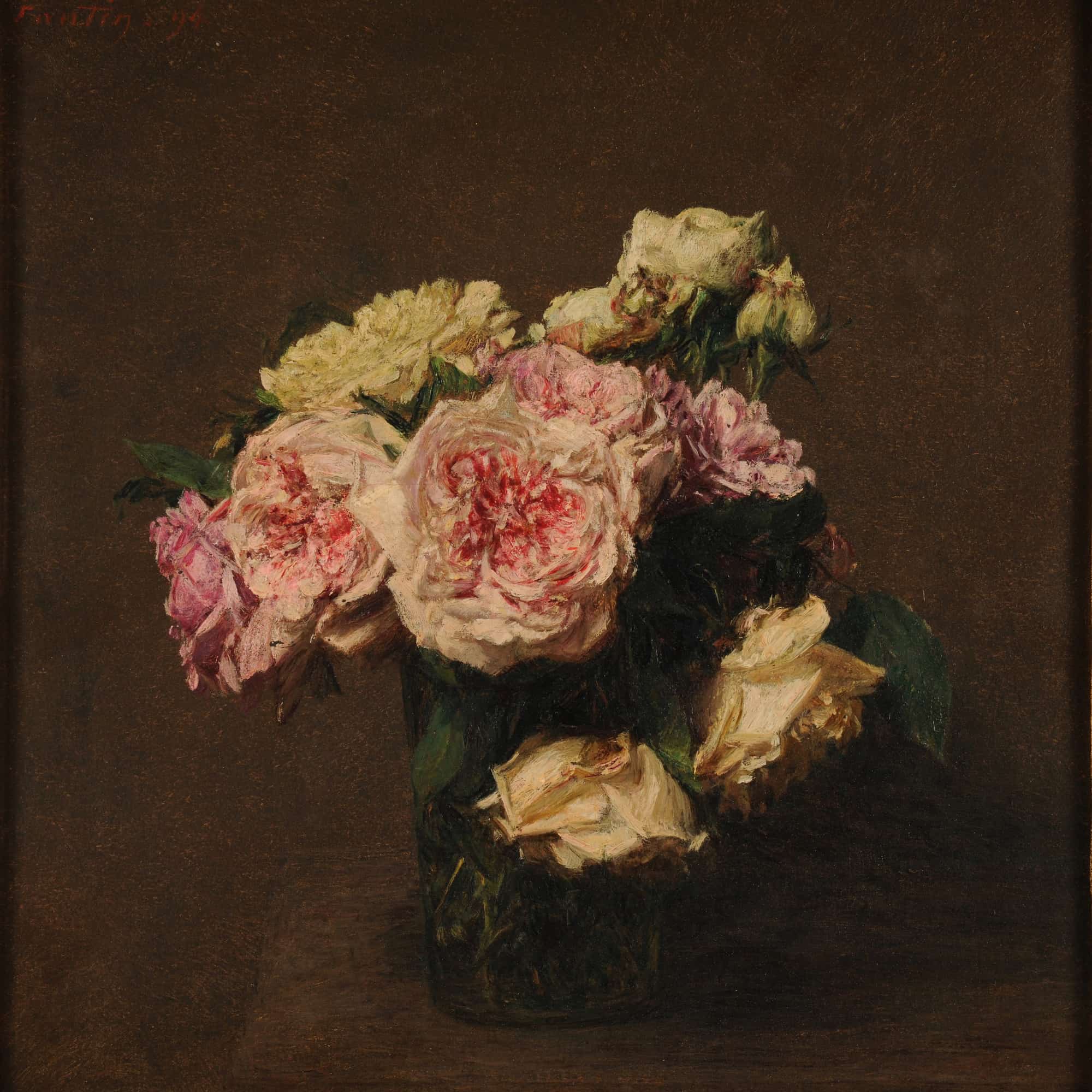 Roses Dans Un Vase De Cristal by Henri Fantin Latour - Image 4