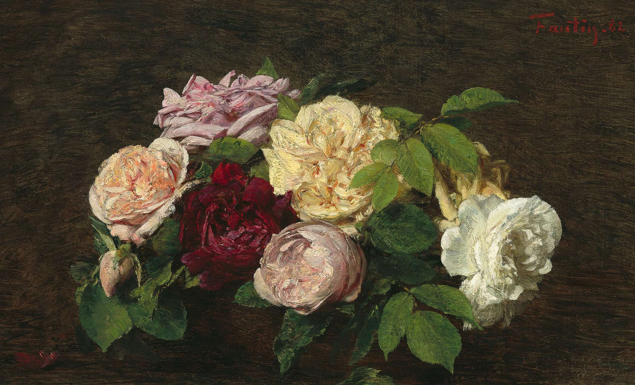 Roses De Nice On A Table by Henri Fantin Latour - Image 2