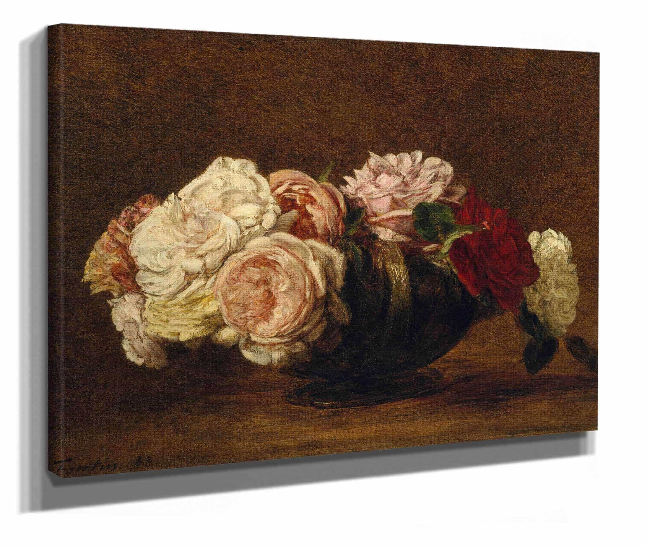 Roses In A Bowl by Henri Fantin Latour - Image 3