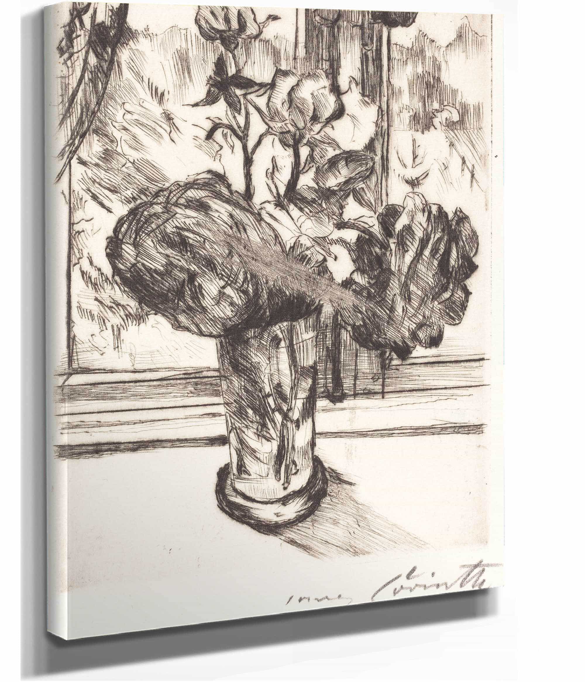 Roses In A Glass Of Water Rosen In Einem Wasserglas by Lovis Corinth - Image 2