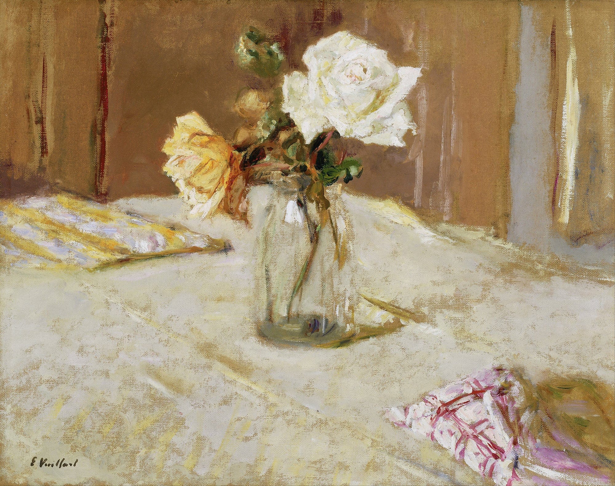Roses In A Glass Vase by Edouard Vuillard - Image 2